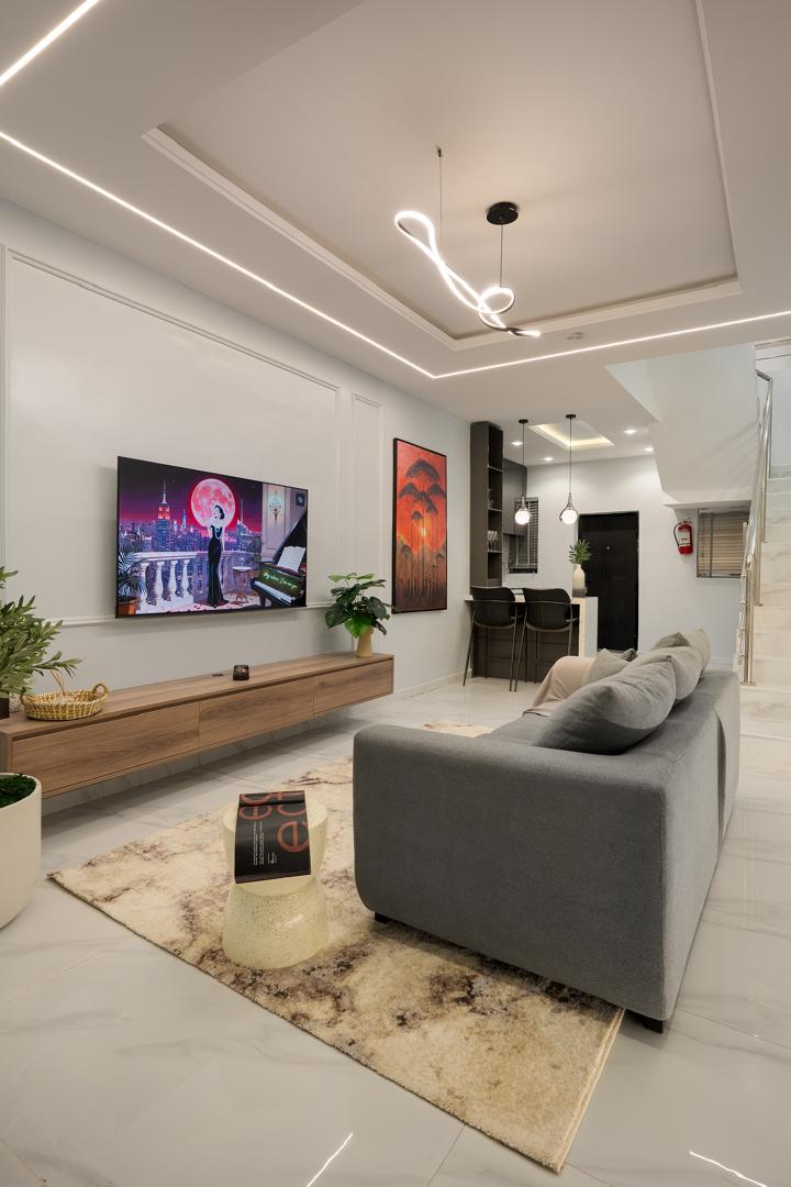 Living room at TGH Amber Residence, Lekki Phase 1